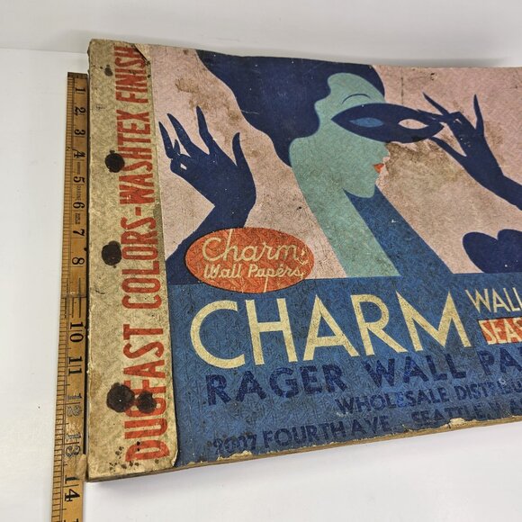 1935 Charm Wall Paper Sample Book Wallpaper Salesman Oversized Large Seattle USA - Picture 3 of 16